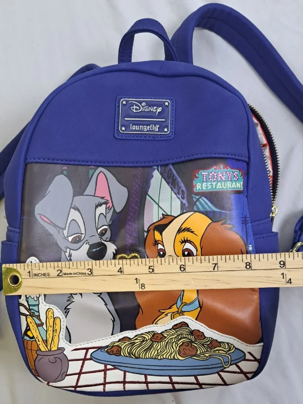 Loungefly x Disney Lady and the Tramp Purple Spaghetti Scene Mini Backpack